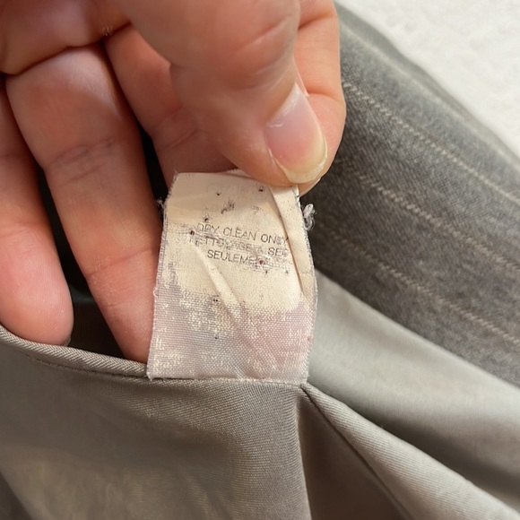 Theory Striped Wool Blend Blazer Grey/Beige Petite - Picture 7 of 11